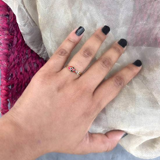 Red Fish Enamel Ring