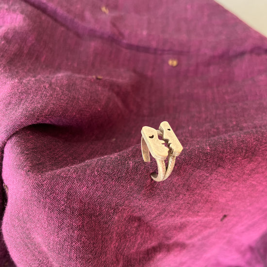 Two Face Ring Silver tone