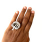Carved nest finger ring - Silver  tone