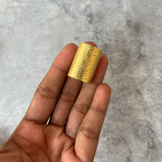 Large Hammered Cylindrical ring - Brass