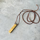 Solid Hammered Pendant and leather cord