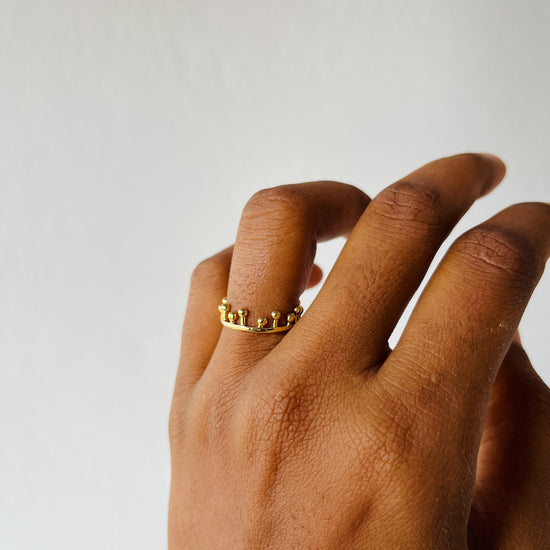 Crown Ring Gold  Tone
