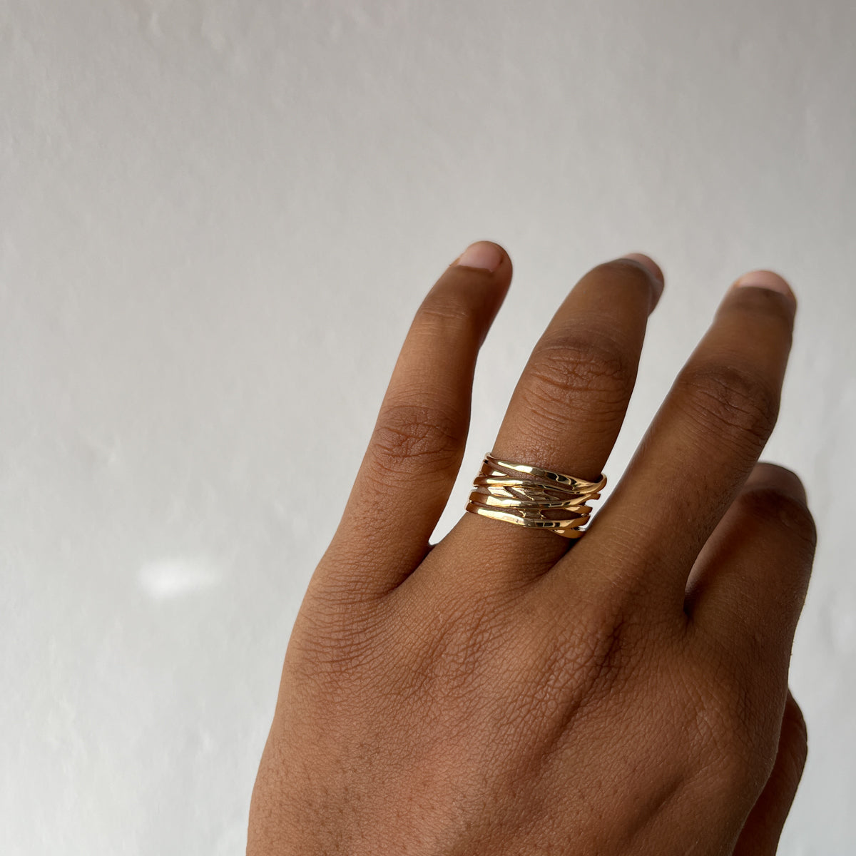 Cross Layered Ring Gold Tone Urbanitii