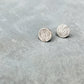 Textured Circle Stud -Silver Earrings