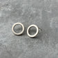 Circle Cut Stud -Silver Earrings