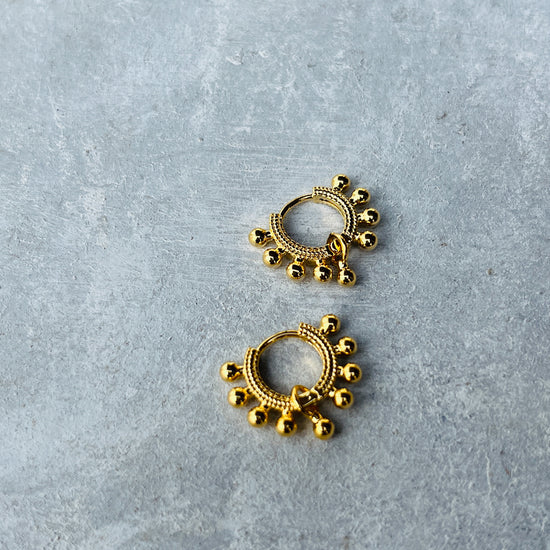 Small Beaded hoop Earrings