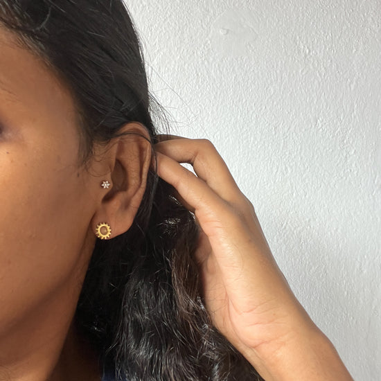Mini Suriya Chakra Earrings