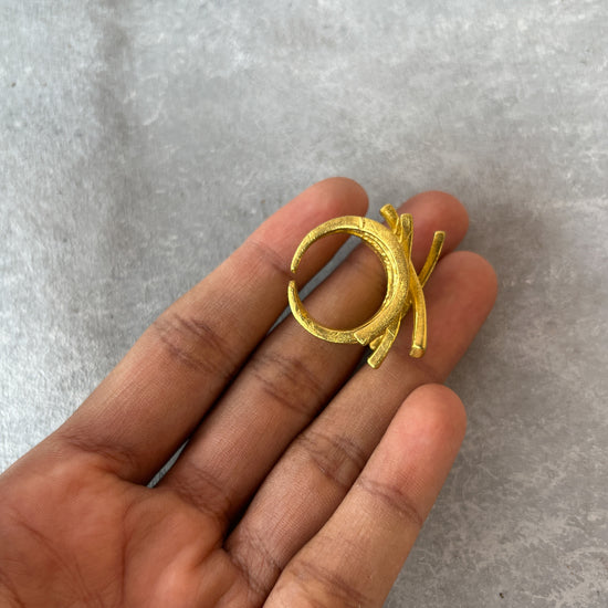 Cross Stacked Ring Brass Tone