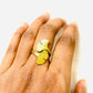 Gingko Leaf - Finger Ring- Adjustable - Brass