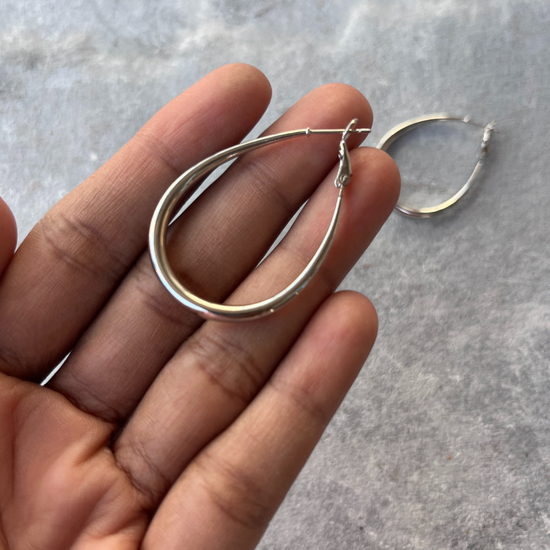 Oval Hoop Silver Plated