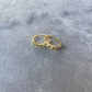 Heart Green Stoned Ring Gold Plated
