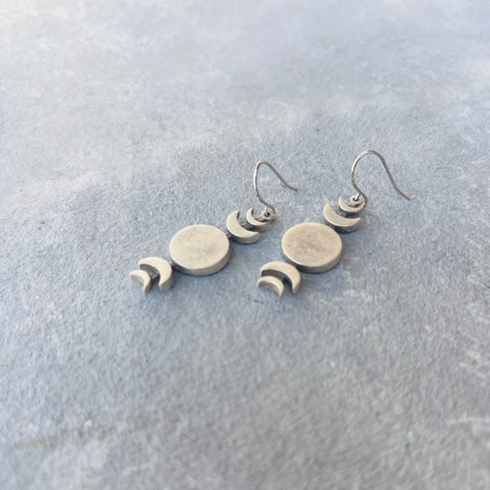 Moon Cycle Earring - Silver Plated