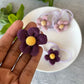 Purple / Mauve Flower HairRubber band Set