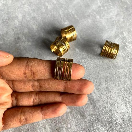 Stacked Spiral Finger Ring  - Brass