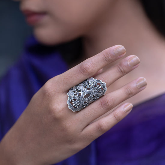 Filigree Ring - Silver plated