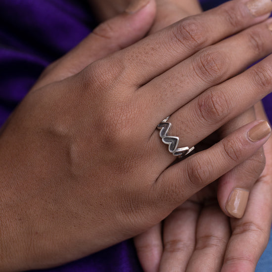 Connected Hearts Rings Silver