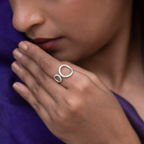 Oval Loop Rings Silver