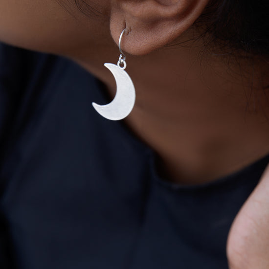 Hanging Crescent Moon Earrings