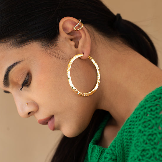 Double layered Stone Studded Ear Cuff