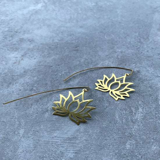 Gold Tone Brass lotus with Long back