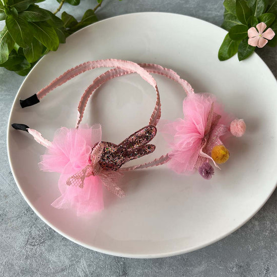 Pink Sequin Bunny Hair Band Set