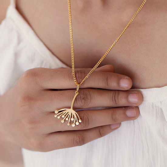 Inverted Lotus Pendant and Chain