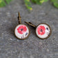 Painted Hibiscus White Earring