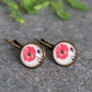 Painted Hibiscus White Earring