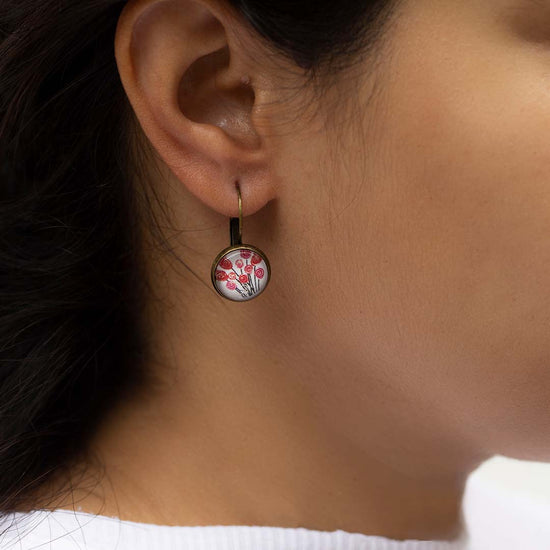 Painted Tulip White Earring