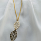 Double Leaf Pendant and Gold coated chain
