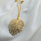 Monstera leaf and Gold plated Chain