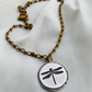 DragonFly pendant and Brass chain