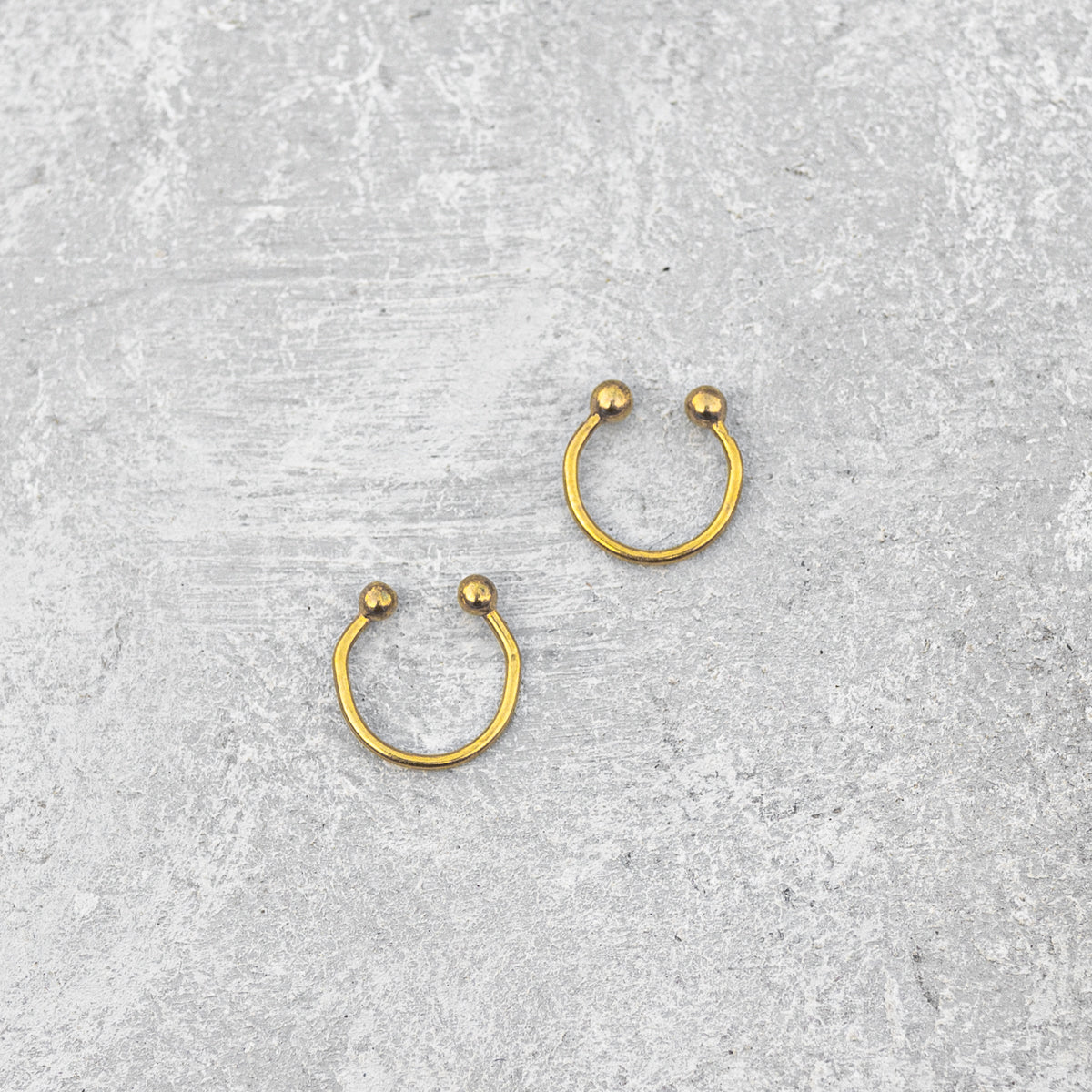 Gold Plated Double Circle Hinged Segment Hoop Ring | Septum | Glitters