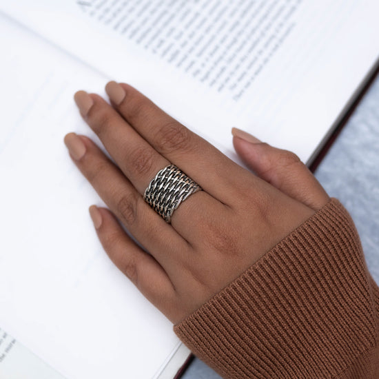 Basket Weave Pattern Finger Rings