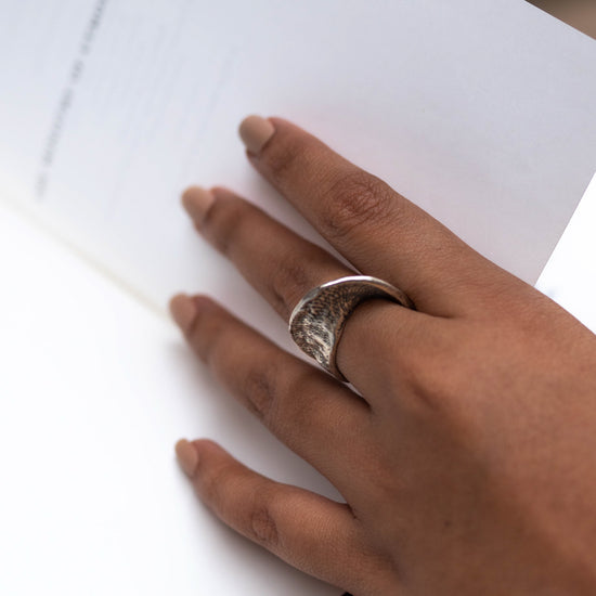 Elongated Silver Oval Finger Rings